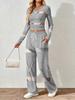 Spring and Autumn Ladies V-Neck Long Sleeve Pants Set Comfortable Casual Versatile Slim Two-piece Set