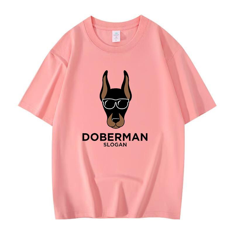 Cotton design letter dog print short sleeved T-shirt loose casual versatile top