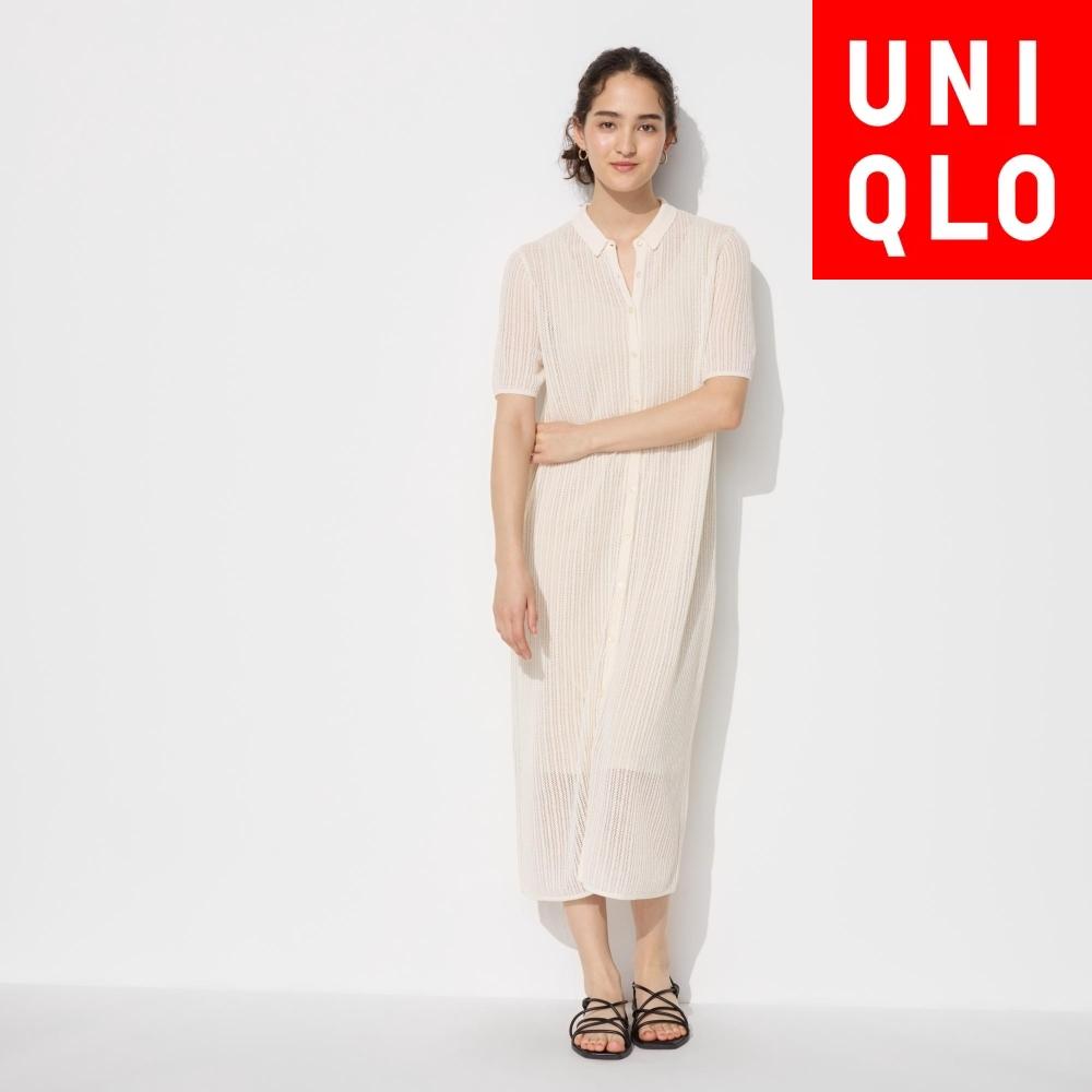 

UNIQLO кружевное трикотажное платье с коротким рукавом