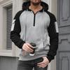 Mens  Pullover Long Sleeve Hoodies Color Block Sweatshirt Fashion Hoodies With Pockets