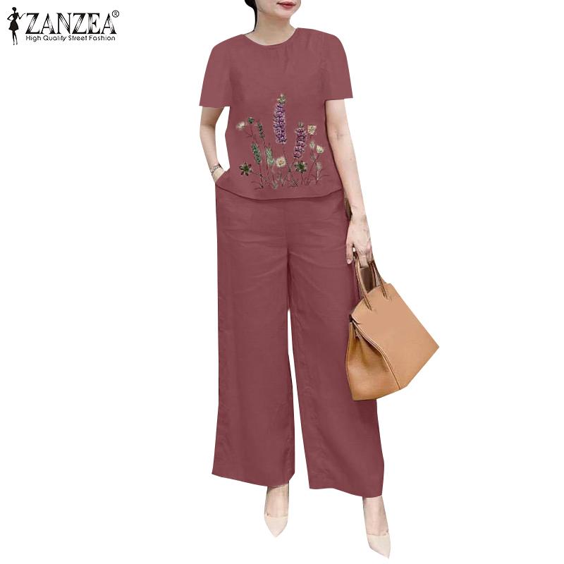 ZANZEA Moteriški palaidinių ir kelnių kasdieniai dviejų dalių rinkiniai