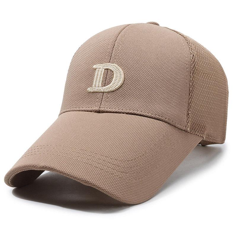 

Мужская летняя сетчатая кепка с длинными полями, женская уличная шляпа от солнца, дышащая бейсбольная кепка с вышитыми буквами и буквами D кофейный