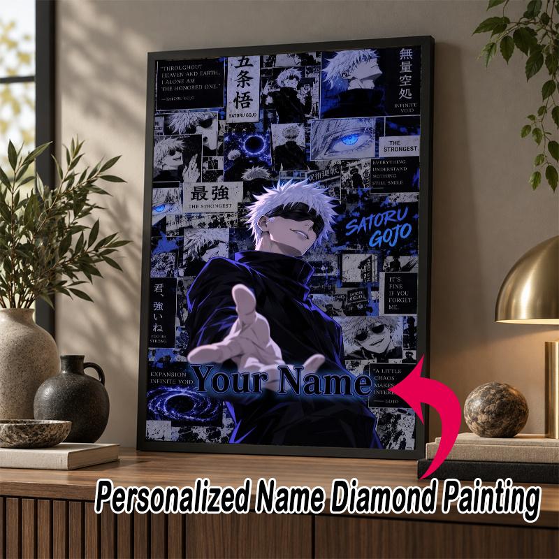 Custom Name Satoru Gojo 5D Diamond Painting Personalized Full Drill Diamond Art Kit Gift