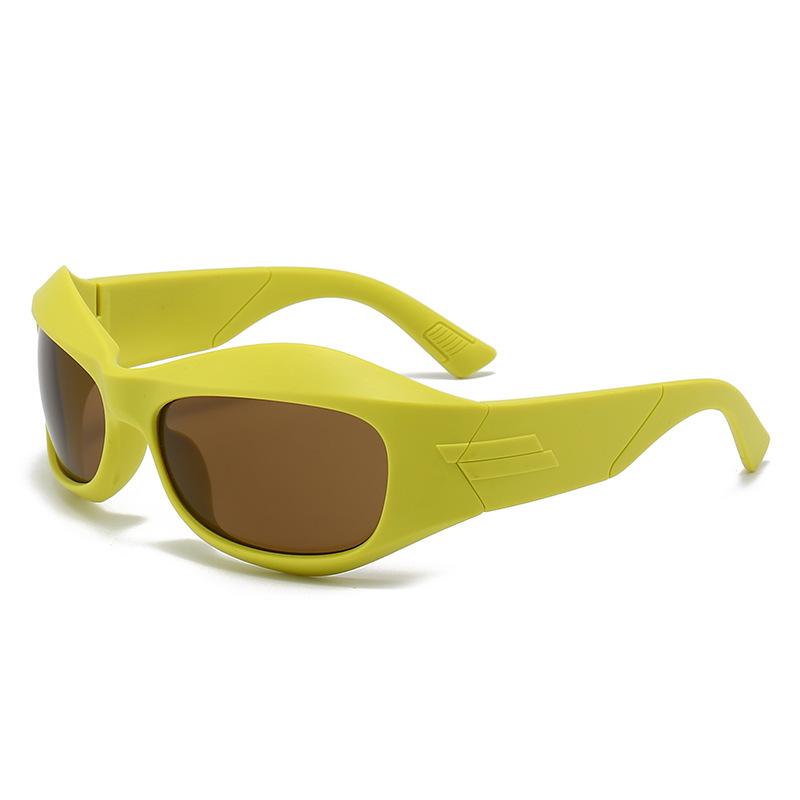 Y2K Futuristic Tech Style Irregular Shape Oversized Sunglasses Exaggerated Fashion UV Protection Sunglasses For Women Men Cycling Outdoor Sun Glasses