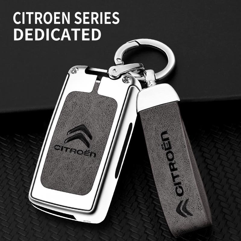 Zinc Alloy Leather Car Flip Remote Key Case Cover Protector Shell Fob durable For Citroen Xsara Picasso C5 C6 C8 Accessories alz123