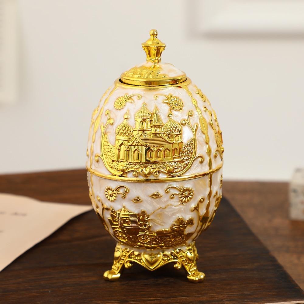 Automatic Push-type Toothpick Box Plastic Enameled Castle Toothpick Organizer Holder Dresser Desktop Decoration Unique Gift