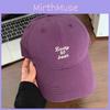 Hat Casual Baseball With Solid Color And Letter Embroidery Design Daily For