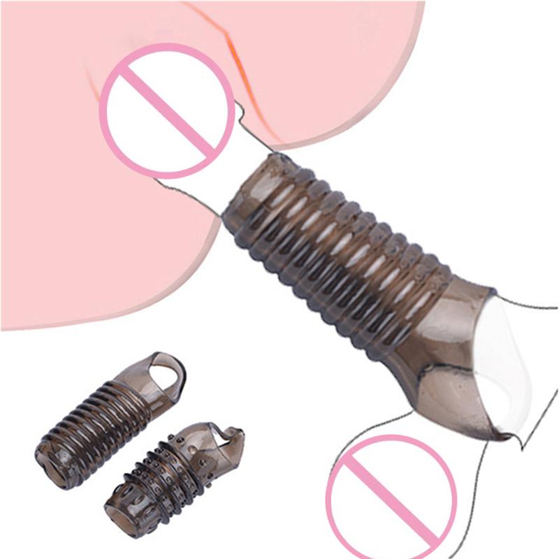 Reusable Silicone Penis Rings Sleeve Extender Sex Toys For Men Delay Ejaculation Condom Dick Enlargemen Cock Ring Glans Cover