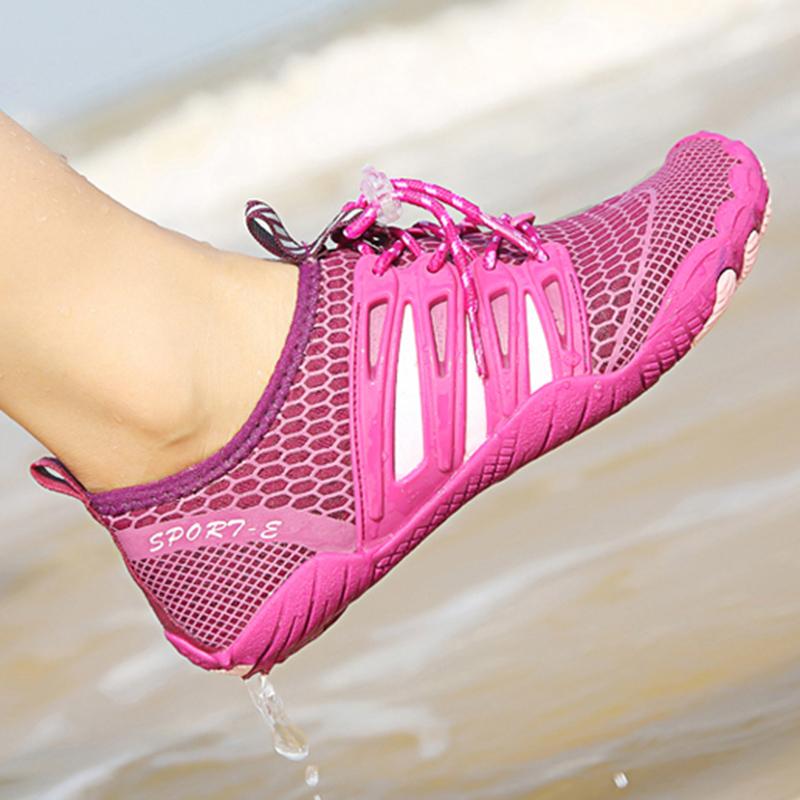 Vodní boty Vícebarevné Volitelné Unisex Plážové Plavecké Boty Šněrovací Brodění Pětiprsté Vodní Boty