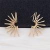 Exaggerated Irregular Fan C Shape Radiation Drop Earrings for Women Brincos Simple Party Hollow Geometry Jewelry Wholesale