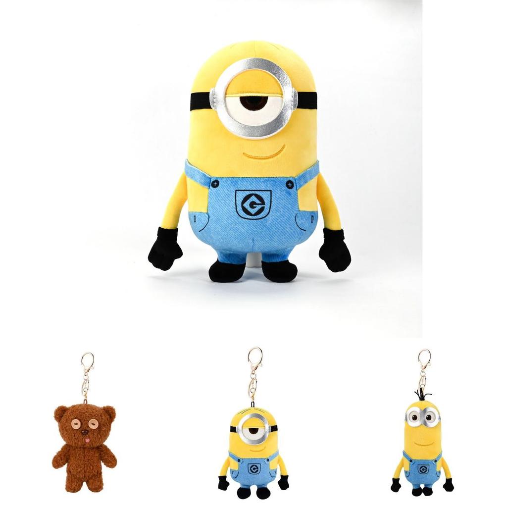 Adorable Minion Tim Bear Plush Keychain Cute Collectible Character Doll Keychain