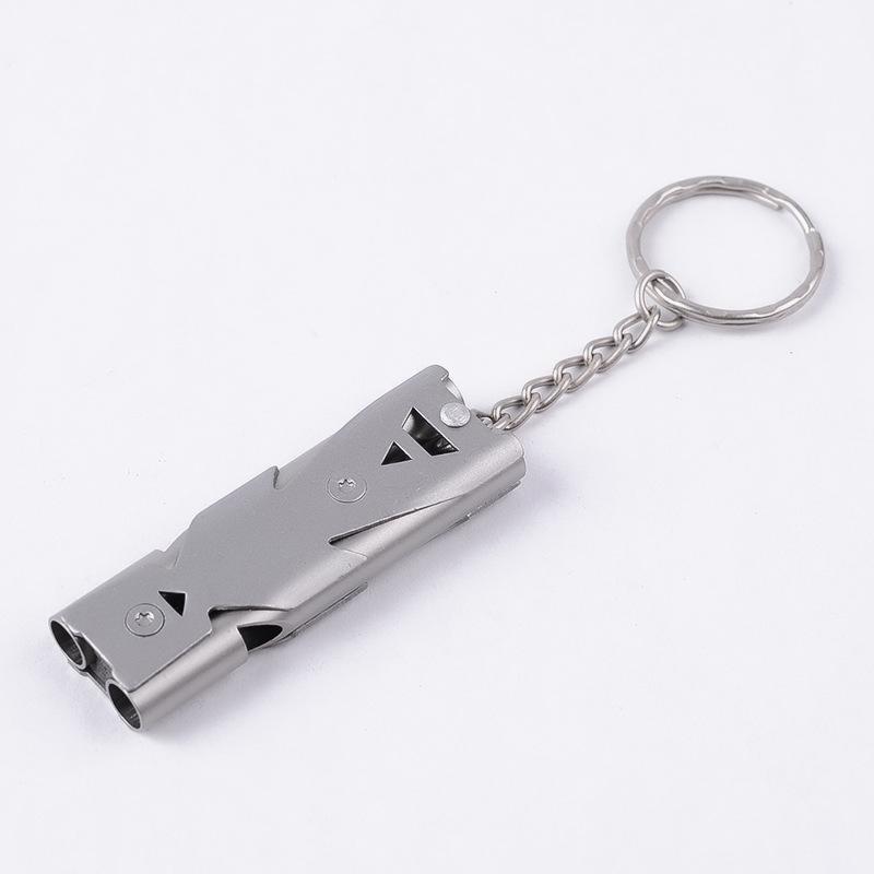 Double Pipe Whistle Pendant Keychain High Decibel Portable Outdoor Survival Emergency Camping Tool Multifunction