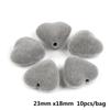 10/20Pcs Acrylic Velvet Heart-shaped Pendant Charm For Jewelry Making DIY Earring Accessories
