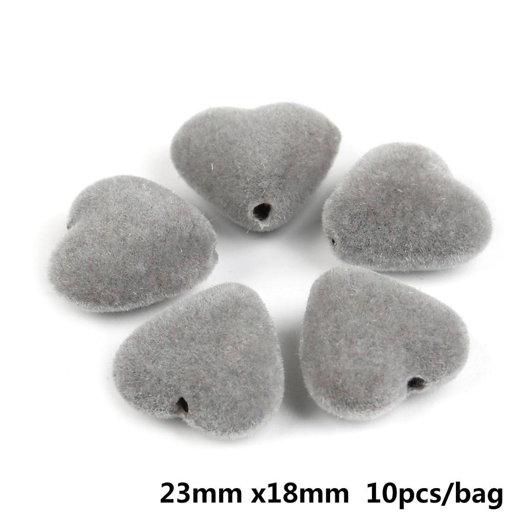 10/20Pcs Acrylic Velvet Heart-shaped Pendant Charm For Jewelry Making DIY Earring Accessories