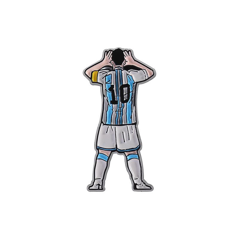 Creative Cartoon Football Brooch: CR7 & Messi Jersey Badge