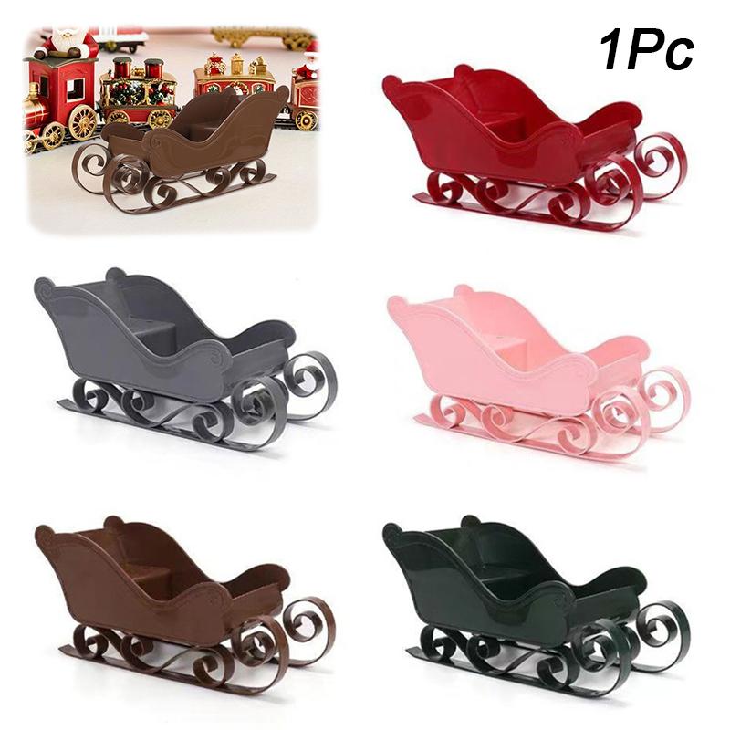 Christmas Sled Car Ornament Gift Plastic Sled Car Ski Car Small Ornament Children's Gift Desktop Decoration