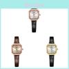 Retro Geometric Small Square Watch With Waterproof Leather Strap For Women