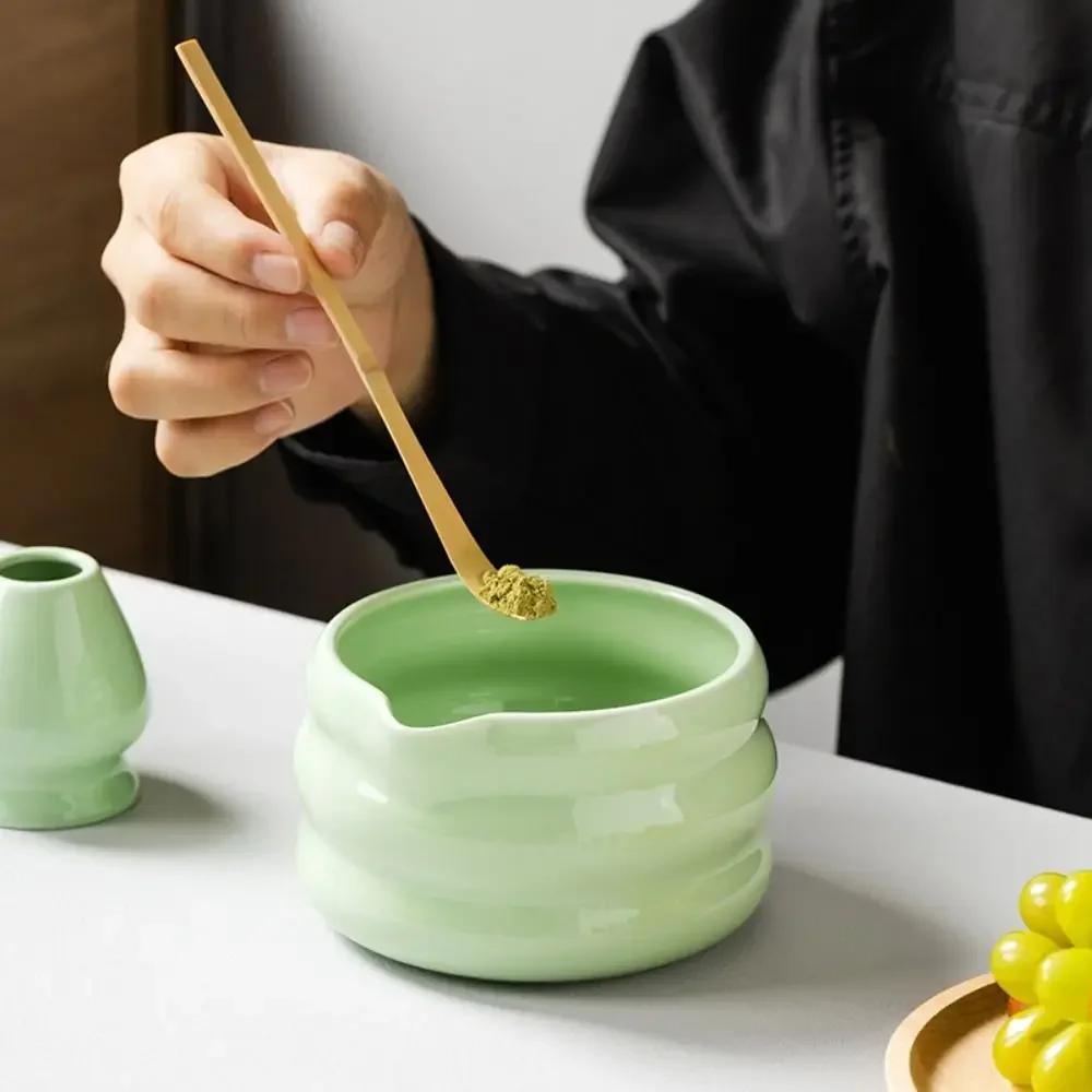 Keramik Matcha Tee Set Glatte Große Kapazität Tee Waschschalen Langlebig Hochtemperaturbeständig Matcha Schale