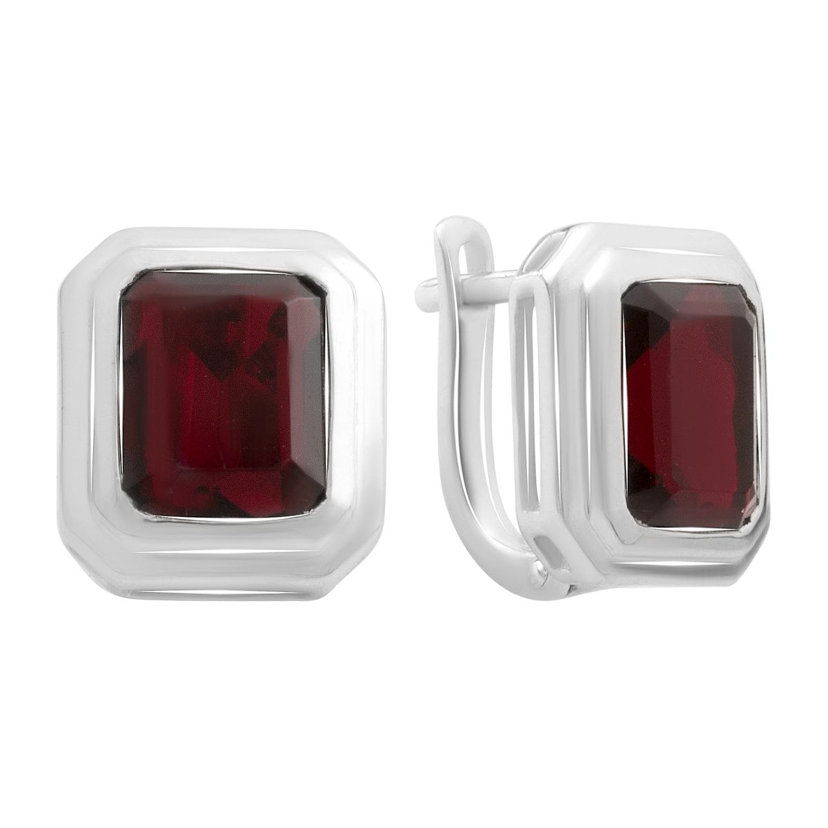 

Срібні сережки з натуральним гранатом 5.48ct (2181491) темні цукерки apple червоний колір