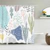 Waterproof Fabric Shower Curtain Colorful Flowers Pattern Printed  Shower Curtains With 12 Hooks Multi-size Bath Screen