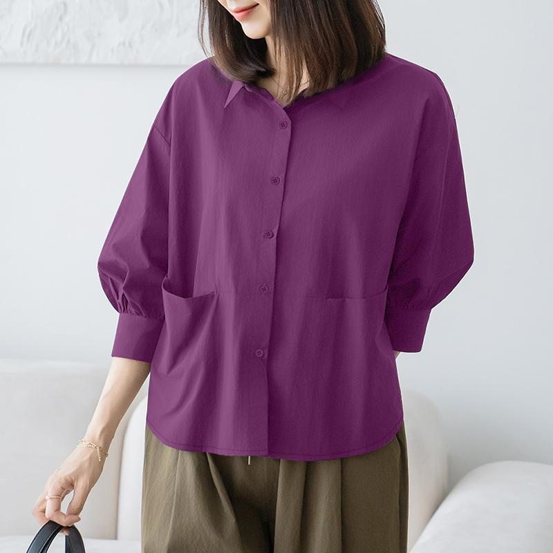 ZANZEA Lässige Bluse mit Umlegekragen und 3/4-Ärmeln für Damen