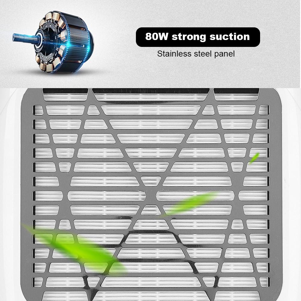 80W Nail Dust Collector Nail Dust Suction Fan Nail Vacuum Cleaner with Filter Nail Art Cleaner