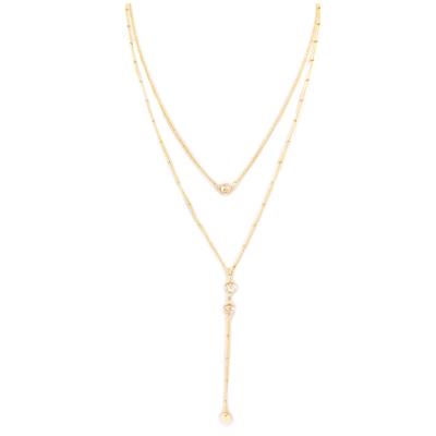 [Q6199] - Gold 'Boho' 2-row Handmade Necklace - 8 Cm Pattern