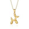 Korean Style Titanium Steel Puppy Pendant Necklace for Women