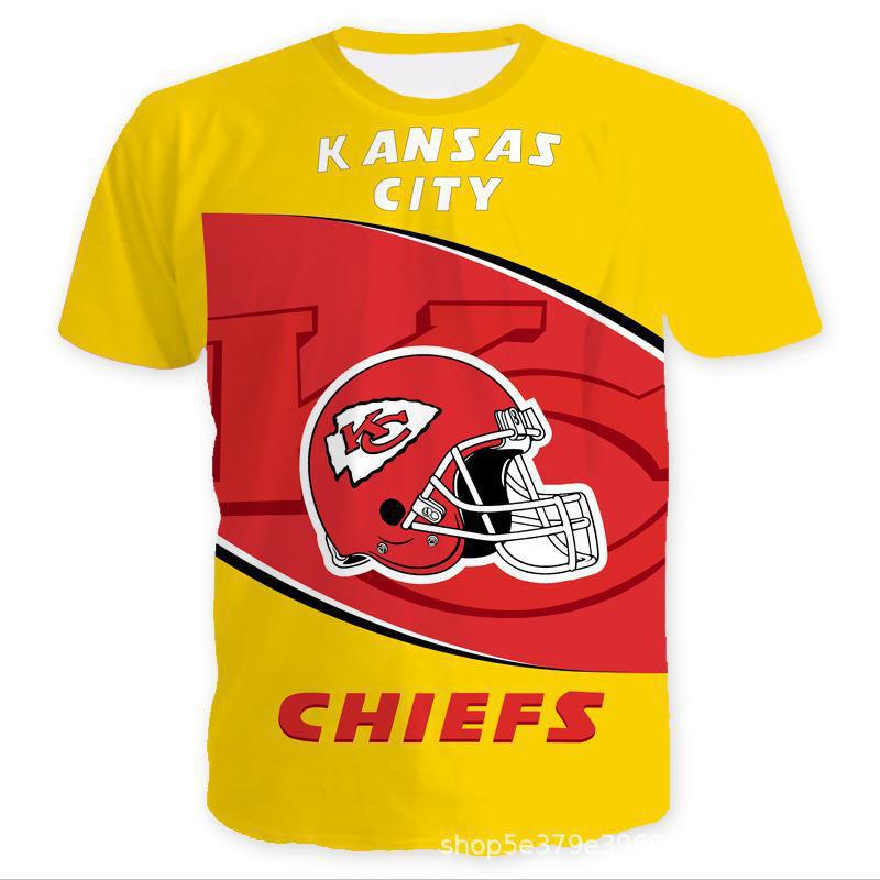 American Football Short Sleeved Men's 3D Digital Printed Sports NFL Sports Needle Eye T-shirt