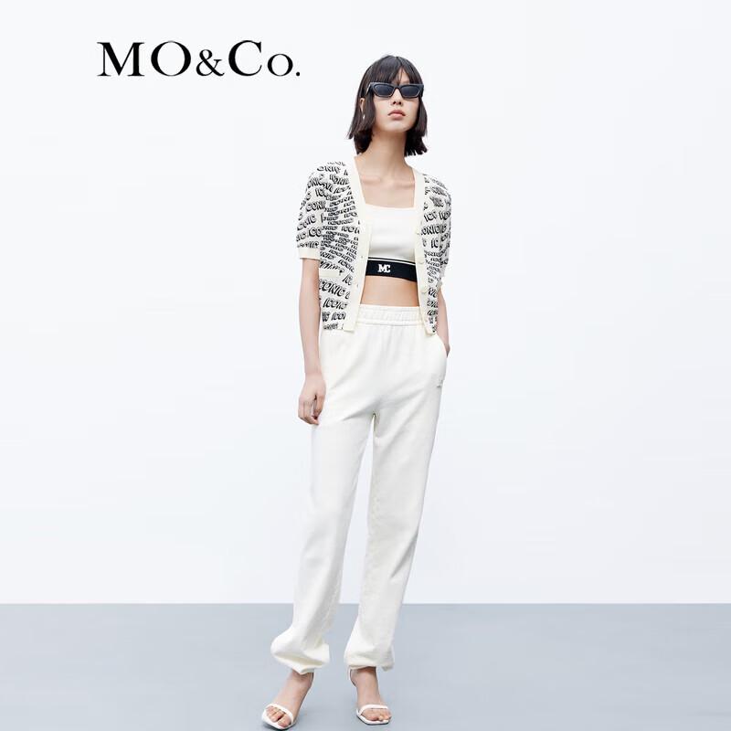 MO&Co. Short Sleeve V-Neck Knit Cardigan
