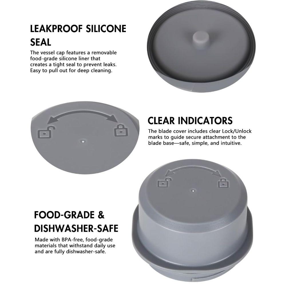 Portable Replacement Parts Dishwasher Safe Leakproof Blade Cover Durable Food Grade Vessel Cap for Ninja Blast Container