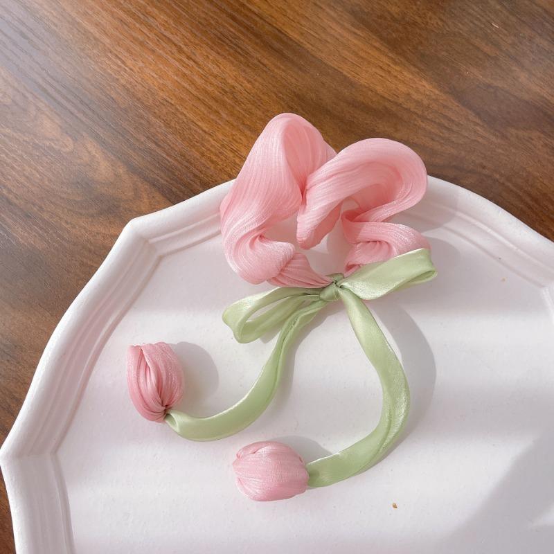 Elegant Tulip Flower Hair Clips for Women Girls Handmade Fabric Bow Hair Claw Barrettes Headwear Korean Hair Accessories