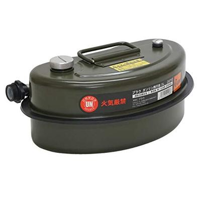 [PLOW] Gasoline Jerry Can 3L, Compliant with Fire Service Act, Steel, with Fueling Nozzle, Green (Army Green), Jerry Can (3L)