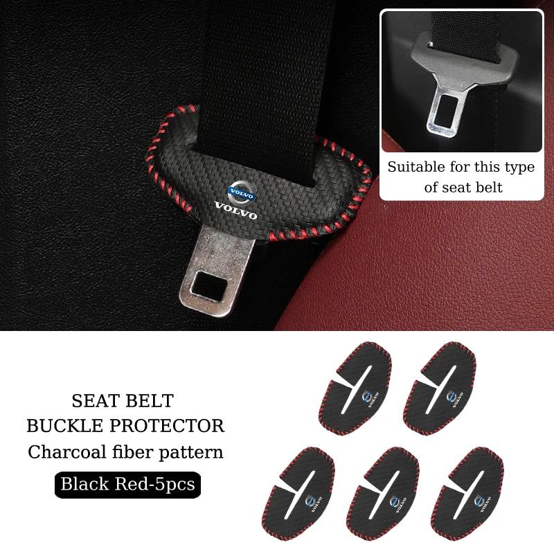 Protezione fibbia cintura di sicurezza interna auto Tappetino in pelle antigraffio per Volvo XC40 XC60 XC70 XC90 V40 V60 V90 S60 S80 S90