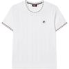 Fila Simple Round Neck Solid Color Short Sleeve T-Shirt Women Tops White F11W431404F-WT