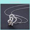Heart Shaped Creative Necklace For Women With Sparkling Rhinestones Perfect For Valentine's Day Gift