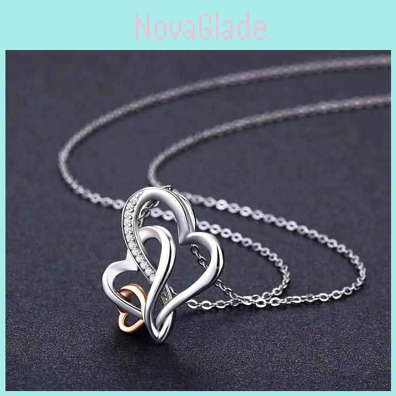 Heart Shaped Creative Necklace For Women With Sparkling Rhinestones Perfect For Valentine's Day Gift