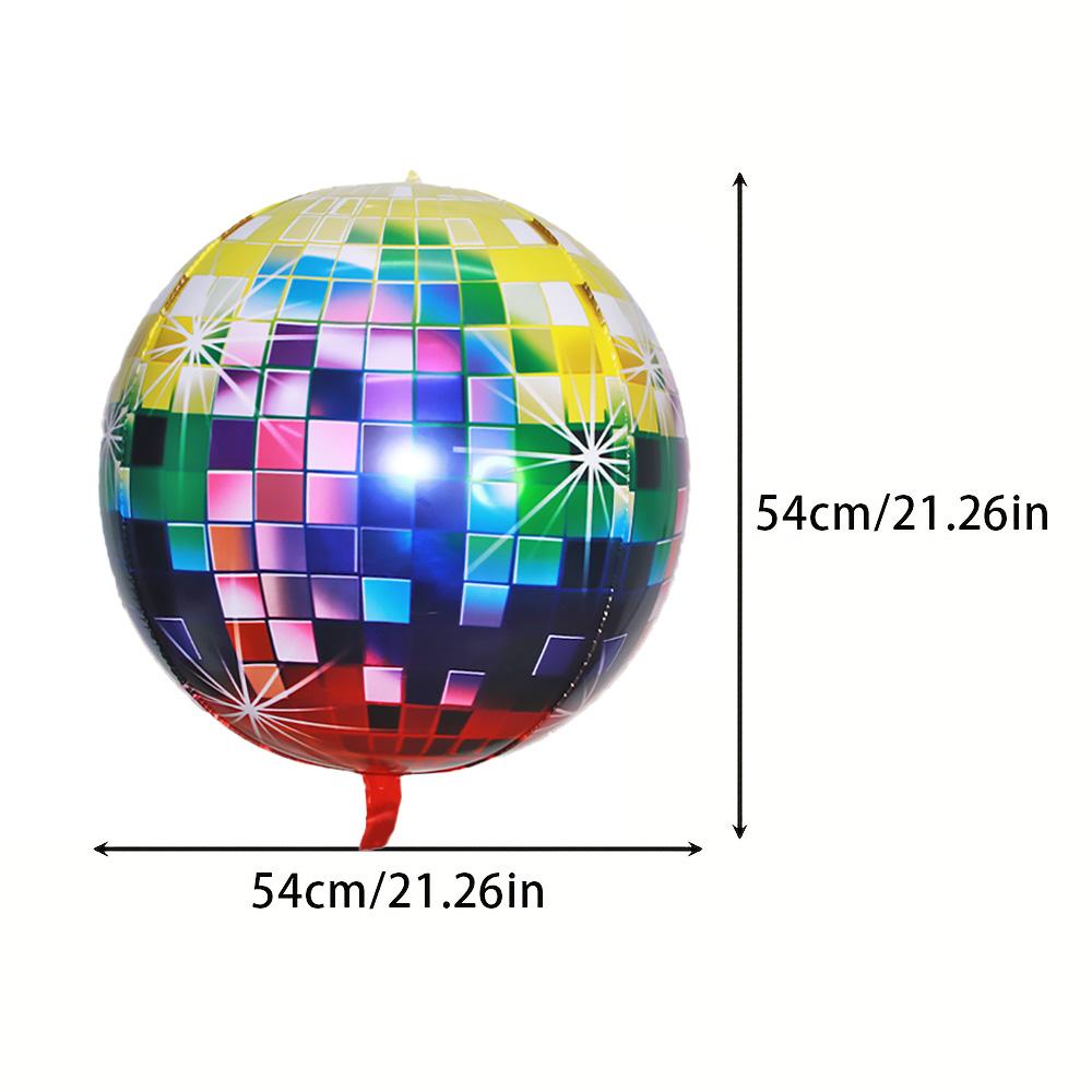 2-Pack of 32inch Colorful Disco Foil Balloons, Suitable for Birthday Party Decorations, Themed Party Decorations, Friend Gatherings, and