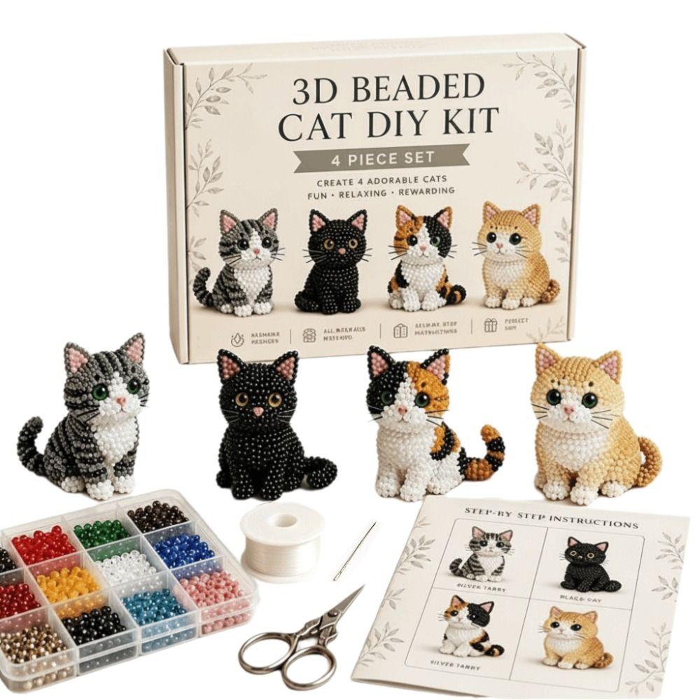 Cuentas Pequeñas Kit de Animales con Cuentas 3D Diseño Lindo Manualidad Creativa Kit de Arte con Cuentas Hecho a Mano Kit de Manualidades con Cuentas Forma de Animal Kit de Manualidades con Cuentas DIY Decoración del Hogar