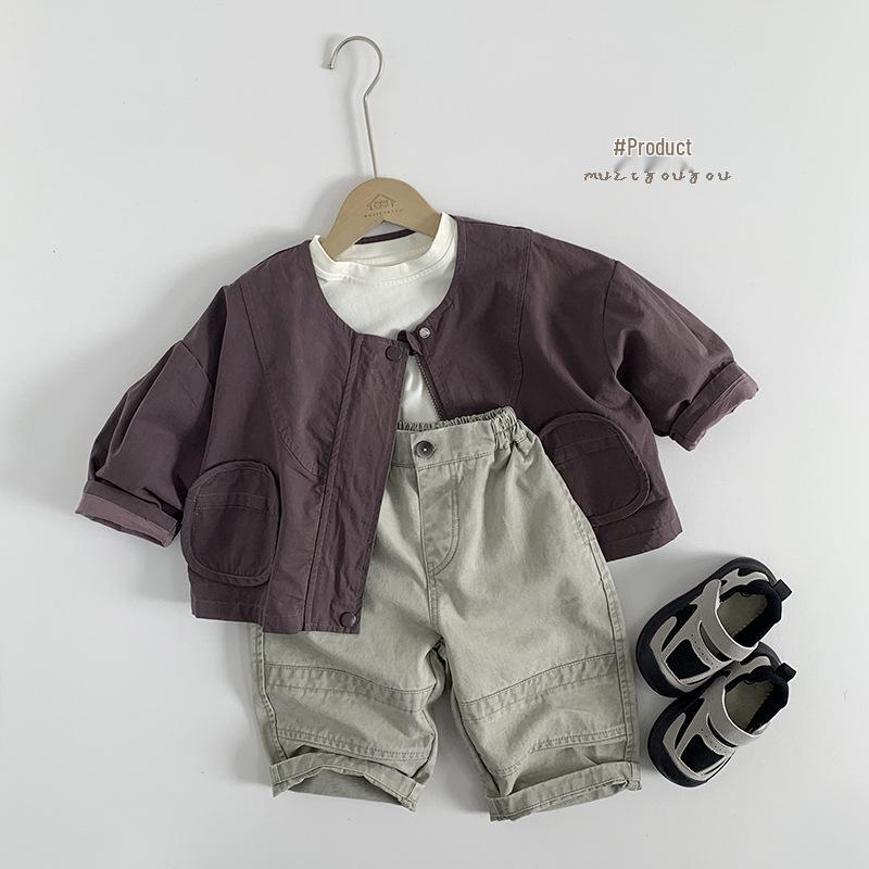 Mångsidig t-shirt för barn, Våren 2025: Avslappnad koreansk Mori-stil för pojkar och flickor