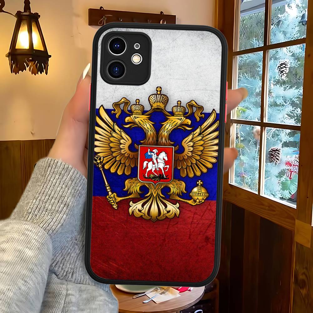 Popular Flag Of Russia For IPhone Air 16 15 14 Plus 13 12 11 Pro Max Matte Cover Jelly Shockproof Phone Case