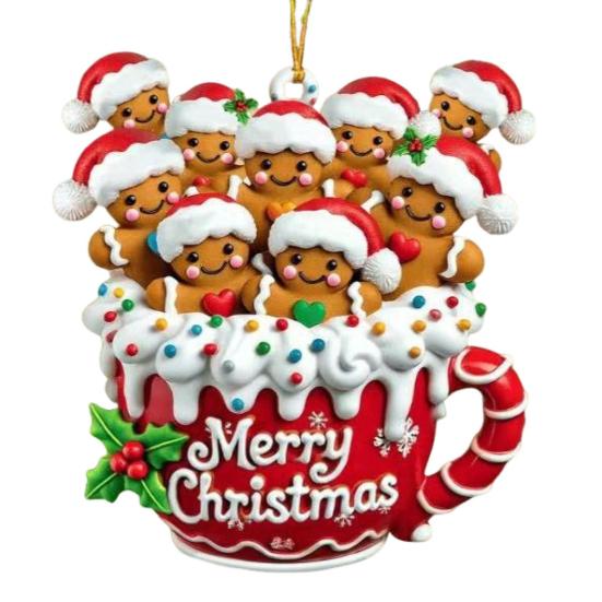 Gingerbread Man Christmas Ornament Resin Hanging Decor for Tree & Home Festive Cookie Figurine for Xmas Decorations