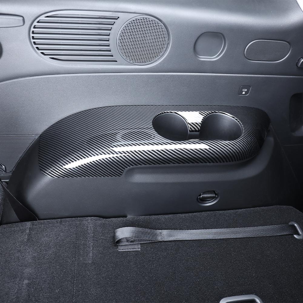 For Hyundai Palisade LX3 2026 Third Row Water Cup Holder Cover Carbon Fiber Wood Grain Style Car Inner LHD