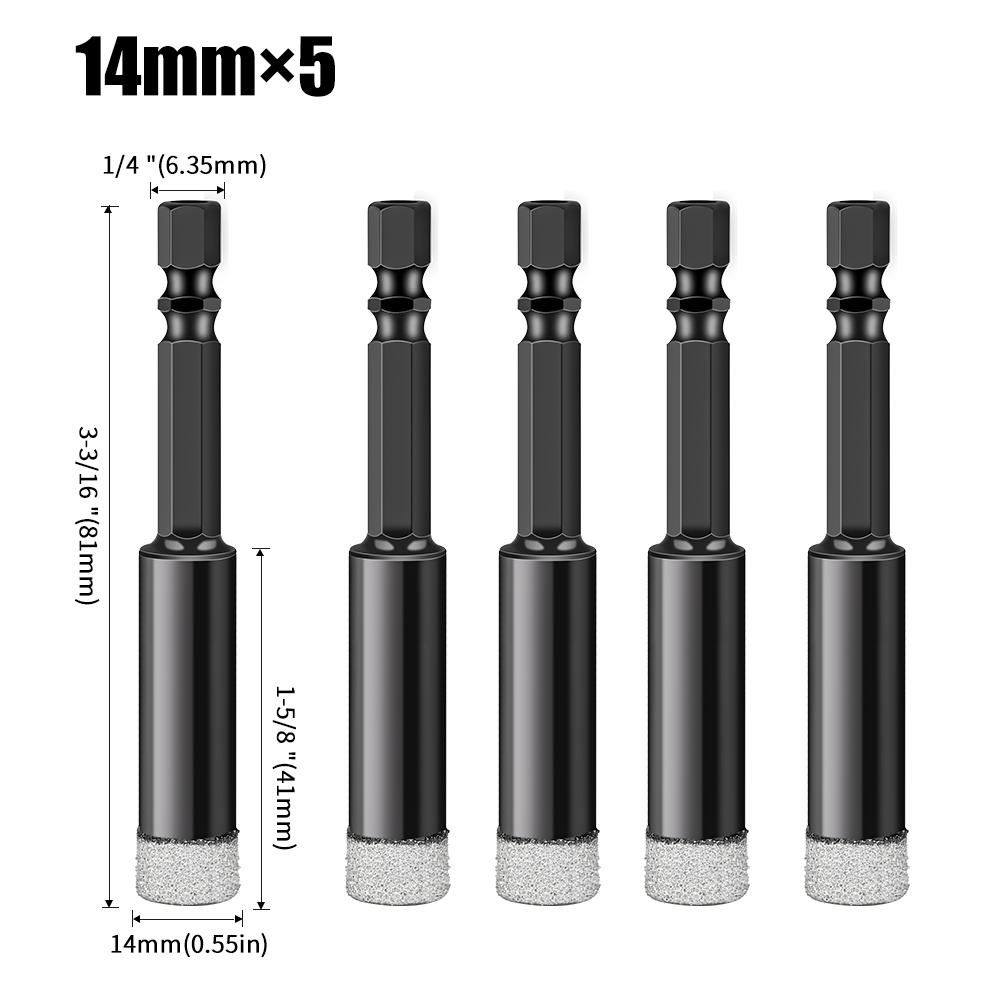 Sets Diamond Angle Grinder Bit Tile Cutter Hole Saw Tools Hexagonal Shank Diamond Drill Bit Dry Vacuum Brazed Drilling Core Bits