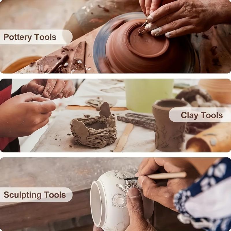 Strumenti per Ceramica a Doppia Testa, Taglierine a Filo in Legno per Modellare, Coltelli per Scultura in Argilla, Strumenti per Modellare l'Argilla per Artigianato Ceramico e della Terracotta
