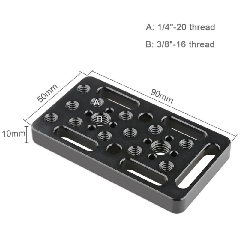 Universal Cheese Plate with 1/4in-20 & 3/8in-16 Thread Cinema Camera Mounting Baseplate for DSLR Cage Rig Railblocks