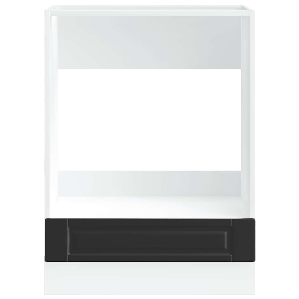 Porto Schwarzer Küchenschrank, Integrierter Küchenschrank Für Den Backofen, 60 X 46 X 81,5 Cm