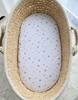 Cotton Fitted Sheet for Boho Moses Basket, Gondola Stroller 75x35 cm - Mini Stars Gray
