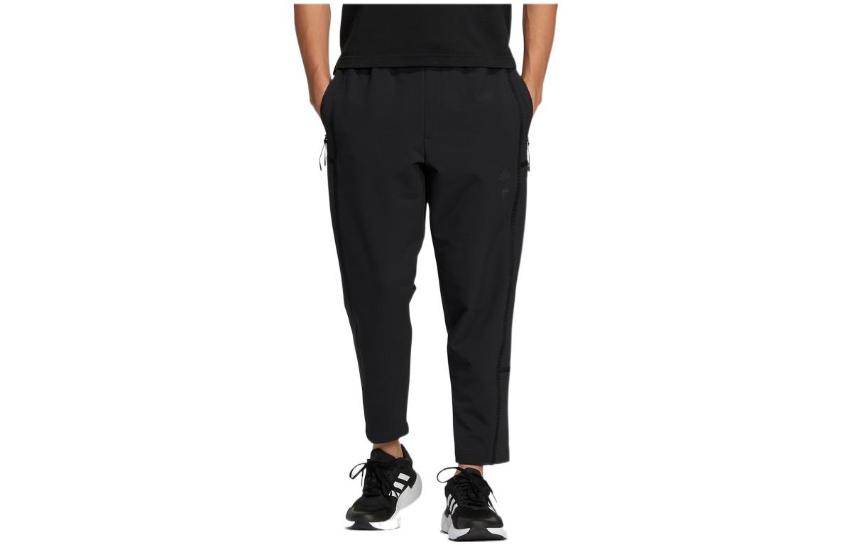 Adidas Knitted Sweatpants Men s Black Moderate Straight Fit Pants HN8961 XS