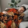 Autumn leaf pattern Printed Blanket for Sofa Bed Travel Camping Living Room Office Conditioning Blanket for All Seasons Gifts